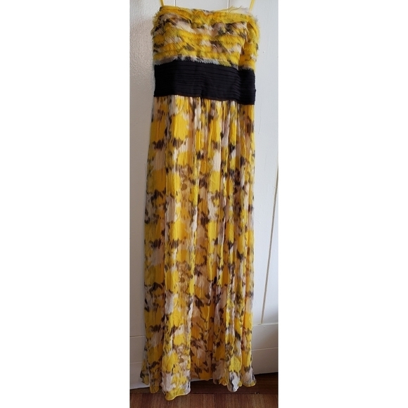 BCBGMaxAzria Yellow Strapless Maxi Dress - Picture 2 of 8